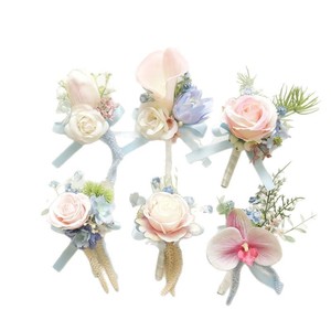 Corsage da Polso Stile Coreano/Western a Tema Foresta per Matrimoni e Banchetti, in Tonalità <span class=keywords><strong>Rosa</strong></span>/Blu - Product Image 5