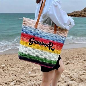 Bolsa de Praia de Crochê Macramê Personalizada e Durável para Mulheres, FZSTB63, com Fecho de Zíper - Product Image 6