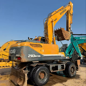 Excavatrice d'occasion d'origine coréenne Hyundai210W, excavatrice sur pneus de 21 tonnes R210W Robex 210, excavatrice à pneus 210w-9 210w-9T 210-9 à vendre - Product Image 1