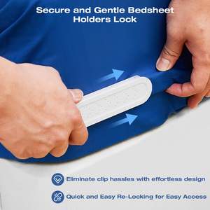 Bed Sheet Holder with Lock Straps Heavy Duty Corner Fitted <b>Bedsheet</b> Fasteners with Strips for Most Size Mattress - Product Image 6