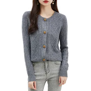 कस्टम गंध निर्माता महिला स्वेटर लड़की बुना हुआ सर्दियों की लंबी आस्तीन ठोस रंग