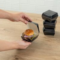 Boîtes en papier personnalisées pour emballages alimentaires, avec logo imprimé, formes et tailles sur mesure, OEM/ODM, ventilées, pour burgers à emporter, avec couvercle pliable