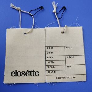 Etiqueta <span class=keywords><strong>colgante</strong></span> de tela de lona de algodón Natural, personalizada, ecológica, ropa de baño para bebé, etiquetas de <span class=keywords><strong>columpio</strong></span> - Product Image 3