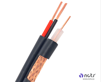 Cable Coaxial Siamés NCTS RG6 de 2 Núcleos, Cable de Alimentación de 75 Ohmios, NCTS-RG6+2C (100m), Sistema HDTV CATV SDI Residencial y Comercial, Hecho en China