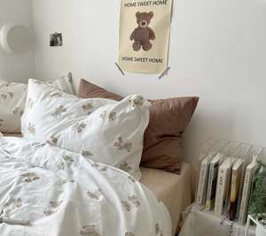 <strong>Teddy</strong> <strong>Duvet</strong> <strong>Cover</strong> / White + Beige - Product Image 5