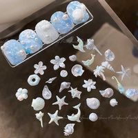 Moule de sculpture en silicone pour nail art, thème Océan d'été, portable et écologique, motifs Méduse, Étoile de mer, Coquillage, Fleur, Dauphin, démoulage facile