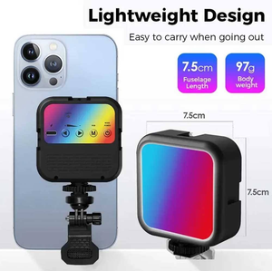 Luce LED RGB Portatile per Telefoni Cellulari, Tablet e Mini Fotocamere Selfie, Materiale ABS per Fotografia e <span class=keywords><strong>Video</strong></span> <span class=keywords><strong>YouTube</strong></span> - Product Image 6