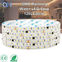 Tira de Luces LED de un Solo Color, 120 LED/M SMD 2835 24V, Efecto de Flujo, Cinta Flexible para Iluminación Decorativa Interior