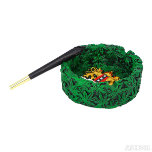 Nouvelle version intéressante résine cendrier feuille Design vert hôtel pas cher équipe de Football cendrier pour fumer accessoires de fumer - Product Image 3