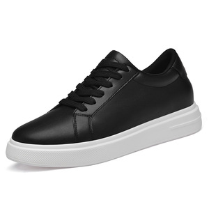 <span class=keywords><strong>Chaussures</strong></span> de skate tendance pour hommes, hauteur invisible de 8 cm, dessus en cuir véritable, semelle intermédiaire en EVA, grande couche de semelle, blanches, tendance - Product Image 5