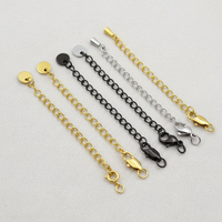 Chaîne d'extension personnalisée en acier inoxydable plaqué or PVD avec fermoir mousqueton pour bracelet - Apprêts de bijouterie