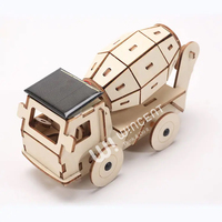 Kit de Modelo de Camión Mezclador de Cemento de Madera con Energía Solar Wincent, Rompecabezas 3D DIY, Juguete Educativo STEM de Ingeniería, Regalo para Niños