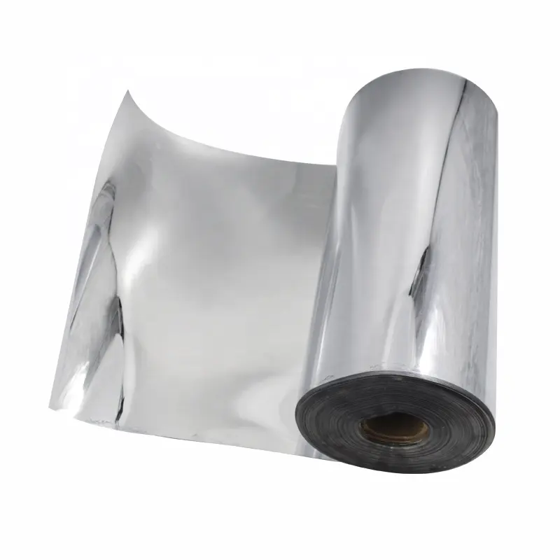 Aangepaste Zilver Gecoat 0.5 Mm Puur Zilver Gemetalliseerde Huisdier Plastic Film Roll Vacuüm Vormen Voor Voedsel Lade