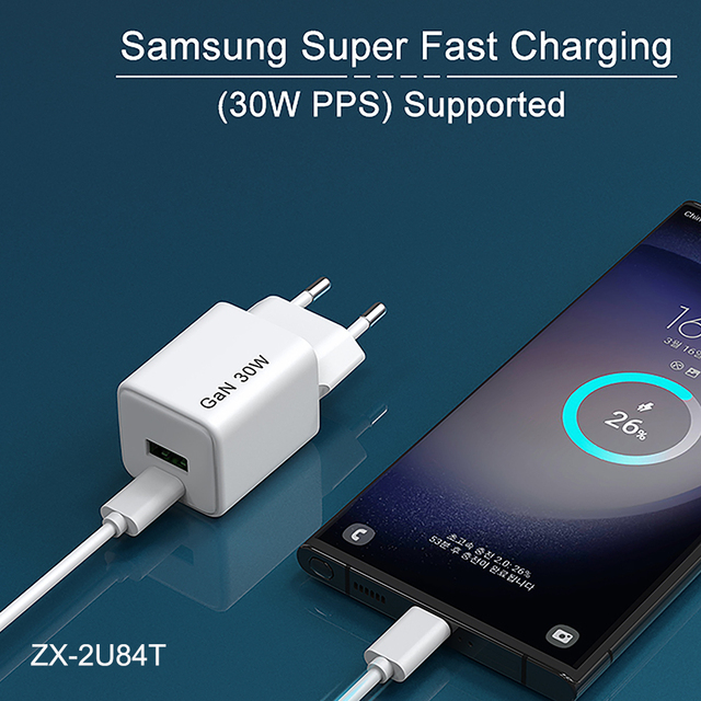 PD GaN 30W Phone Fast Charging for Iphone 15 16 17 18 Samsung Mobile Phone Portable PPS QC USB Wall 30W Charger Type c