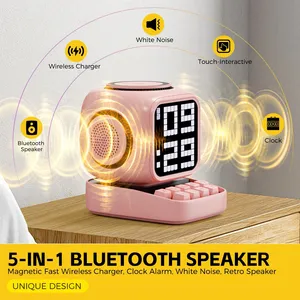 Reloj <span class=keywords><strong>Despertador</strong></span> Portátil USB-C con Altavoz, Asistente de <span class=keywords><strong>Google</strong></span>, Cargador Inalámbrico y Decoración con Luz LED de Colores - Product Image 3