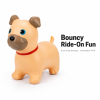 Jouet gonflable pour enfant en PVC épais, chien Pug mignon, animal sauteur pour enfants