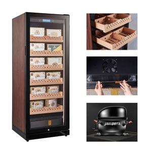 2025 Venta caliente gabinete humidificador de cigarros eléctrico estantes de madera de cedro español higrómetro Digital temperatura ajustable hogar - Product Image 4
