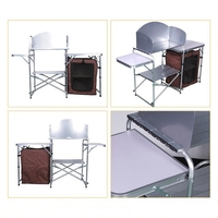 Table de cuisine pliable d'extérieur avec conteneur de rangement Table pliante pour barbecue Mobilier d'extérieur en métal et aluminium Personnalisation Null