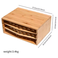 Tiroir de rangement pour capsules au design personnalisé Compatible Keurig K-Cup Pods 2 niveaux Support pour dosettes de café en bambou pour la cuisine, le bureau et le bar