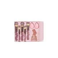 Ensemble de 8 pinceaux de maquillage Glitz and Glam avec strass, style professionnel, vente en gros, pinceaux de maquillage de luxe avec boîte cadeau