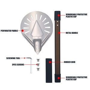 Dụng Cụ Làm Bánh Gia Dụng Lò Nướng 8Inch Xách Tay Và Có Thể Tháo Rời Hợp Kim Tròn Nhỏ <span class=keywords><strong>Pizza</strong></span> Peel Xẻng - Product Image 3