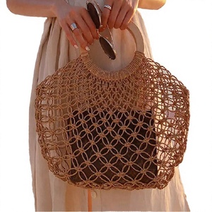 Bolsos de Mano de Lujo para Mujer, Tendencia 2026, Marca Famosa de Diseñador, Forma de Cubo Abierto de Paja, Correa de Cadena, Capacidad de 2-2.9L - Product Image 2