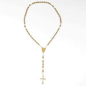 4 מ "מ צלב צלב זהב נירוסטה אין לדעוך רוזרי שרשרת זהב דתית catholic שרשרת סוודר גברים נשים - Product Image 5