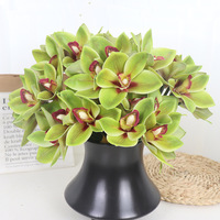 6 tangkai anggrek Phalaenopsis Huilan simulasi, dekorasi rumah modern, model ruangan, rangkaian bunga, bunga buatan baru