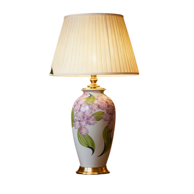 Vase Shaped Ceramic Table Lamp Art Hand Painted Design Luxury Household Living Room Bedside Lamp
