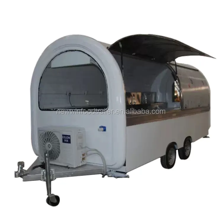 Food trailer vending machine for foods and drinks ice cream cart machine churros round food trailer