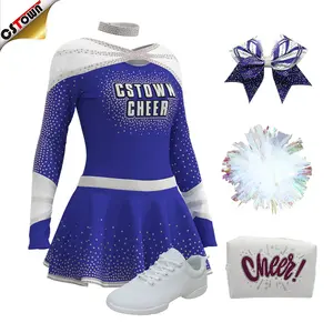 Custom Blue Cheerleading Uniforms Teen Cheap Cheer Uniforms