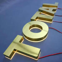 Enseigne en lettres 3D personnalisées, rétroéclairée par LED, pour la décoration de magasins commerciaux, logo en acier inoxydable, enseigne LED