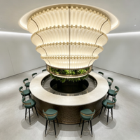 Lustre en acrylique côtelé personnalisé, grande suspension à plusieurs niveaux pour hall d'hôtel, restaurant, bar, projet de luxe, lampe suspendue OEM ODM