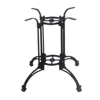 Grande base de table de bureau en aluminium moulé noir à quatre griffes, bases de table élégantes et stables