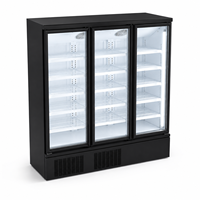 Réfrigérateur-congélateur vertical commercial pour supermarché, 2 ou 3 portes, pour la présentation de glaces, fourni directement par l'usine