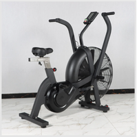 Bicicleta estática de aire de acero comercial de alta calidad para ciclismo indoor - Bicicleta de ventilador de alta resistencia con pantalla LCD, asiento ajustable y portátil para gimnasio