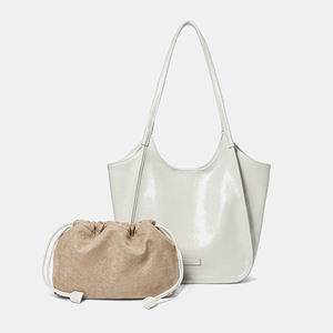 Sac à main en cuir véritable grande capacité pour femme, idéal pour les trajets quotidiens et les loisirs, sac fourre-tout de luxe en cuir véritable à porter à l'épaule - Product Image 4
