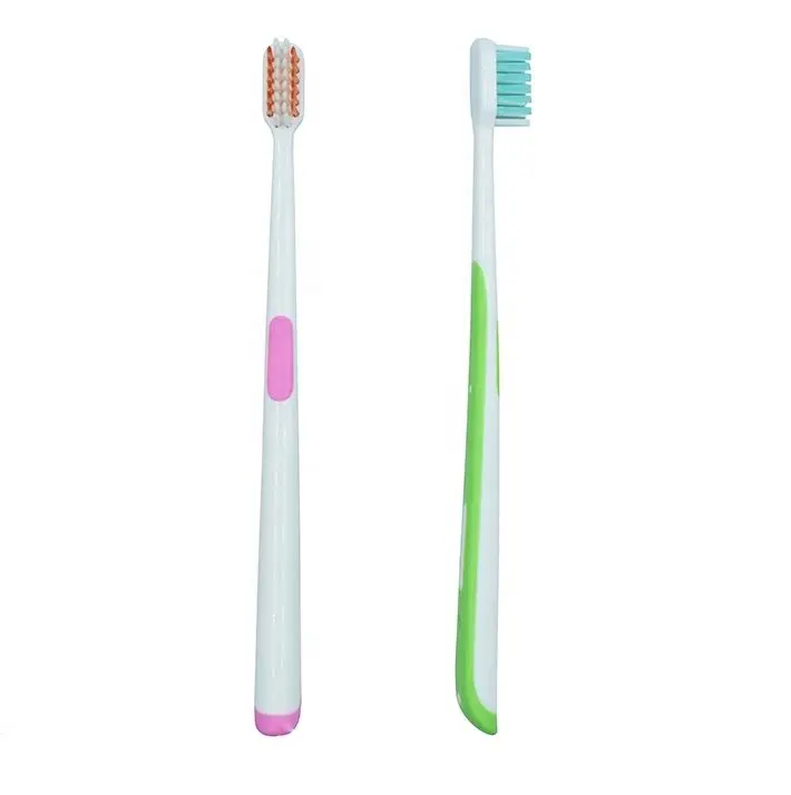 Escova plástica longa fina do dente do adulto do punho personalizado escova manual macia