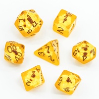 Pour Udixi Logo personnalisé dés en résine polyédrique jaune avec fleur en résine pour donjons et dragons RPG