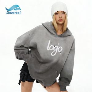 Felpa con Cappuccio Personalizzata con Design Sfumato e Effetto Invecchiato, <span class=keywords><strong>Stile</strong></span> <span class=keywords><strong>Vintage</strong></span> Casual - Product Image 1