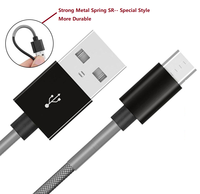 Moustiquaire Anti-casse en métal, ressort, charge rapide, câble Micro USB V8, 0.2m 1m 1.2m 1.8m 2m 3m