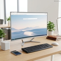 Ensemble complet d'ordinateur tout-en-un personnalisable avec écran incurvé IPS de 27 pouces, processeur I3 I7 pour les joueurs, adapté au bureau, avec une carte graphique de haute qualité
