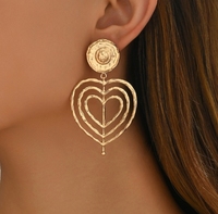 Ohrringe - Damen Herzförmige Geometrische Mehrschichtige Hochwertige Design-Ohrstecker - Vielseitiges Ohr-Accessoire