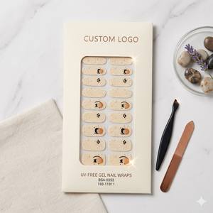 Lindas Tiras de Gel para Uñas con Diseño de Pata de Gato, Sin Rayos UV, 22 Tiras con Diseños de Puntos, No Requiere Lámpara, Tiras de Esmalte de Gel Semicurado, Proveedores Mayoristas - Product Image 1