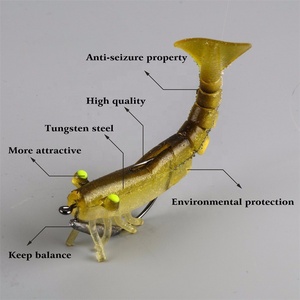 <span class=keywords><strong>Esche</strong></span> Morbide a Forma di Gamberetto Realistiche in TPE Altamente Estensibile da 90mm/120mm con Peso VMC e Gancio Multiplo - Product Image 6