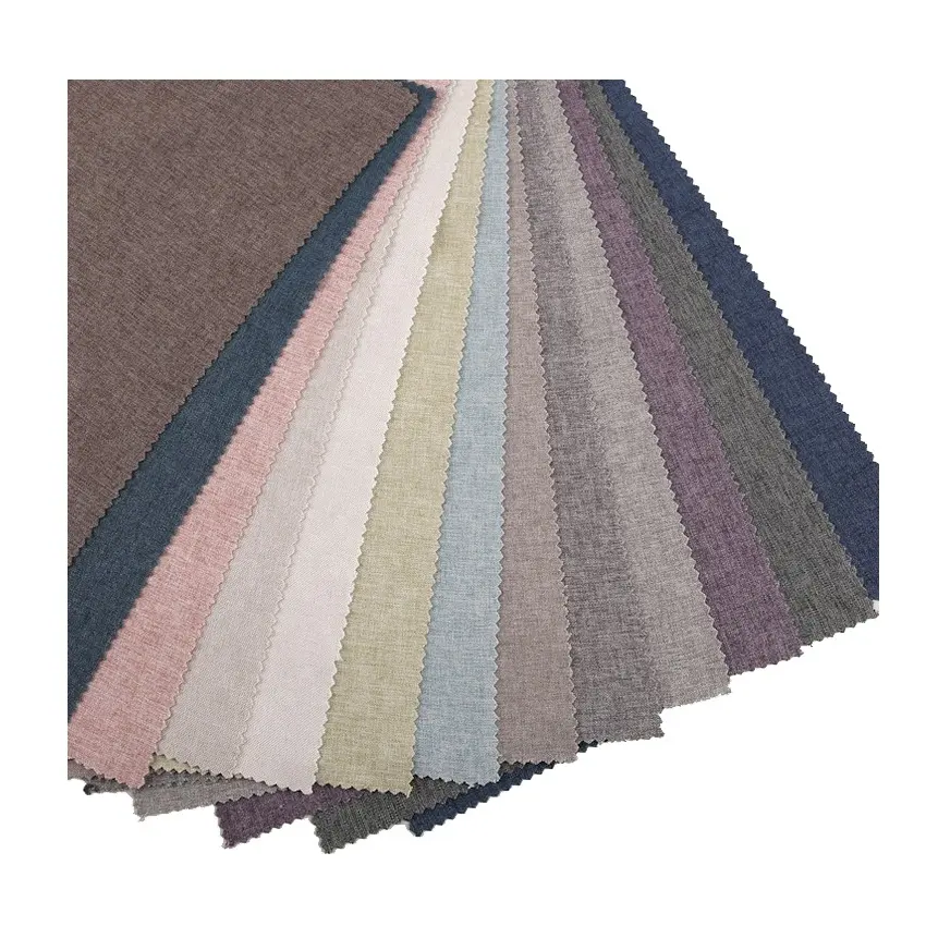 Yongshun yüksek kaliteli keten görünüm modern perde polyester kumaş rulo