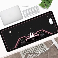 Tapis de souris de jeu LW 90*40*0.2cm Space Rabbit, grand tapis de souris, base en caoutchouc antidérapante, bords cousus, tapis de clavier doux, tapis de bureau