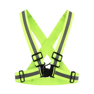 Fluorescent Green Color Reflective Elastic Strap Adjustable Safety Vest Elastic Band For Adults and Children Reflective Strap
