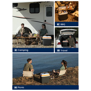 Glacière électrique portable 28L 12V à semi-conducteurs 110V 220V AC DC en PP et mousse PU avec roues et poignée pour <span class=keywords><strong>camping</strong></span>, boissons, voiture et maison - Product Image 4