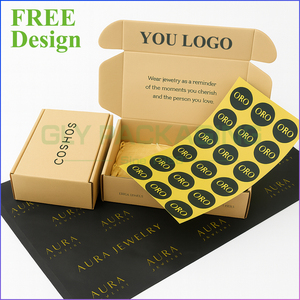 Lujo negro logotipo personalizado impreso plegable cartón corrugado embalaje correo envío cajas de papel - Product Image 5